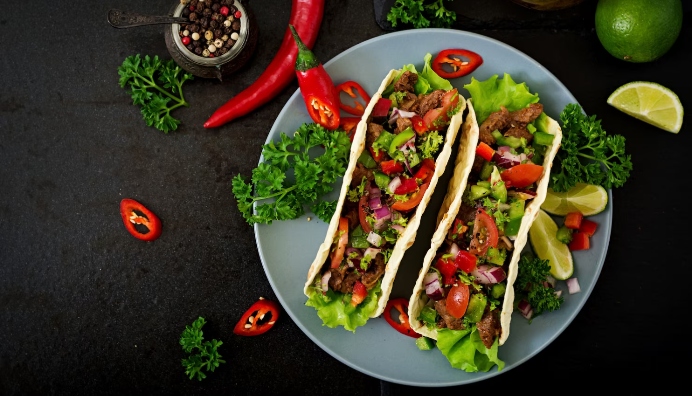 BBQ chicken pizza tacos
