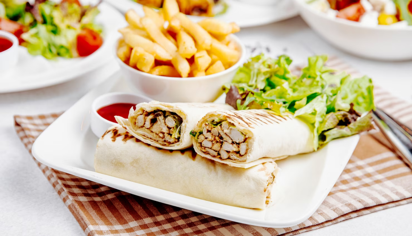 peri peri chicken wrap